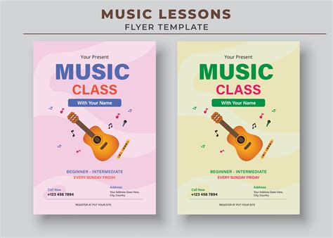 Music Lessons Flyer Template Piano Lessons Poster Music Class Poster