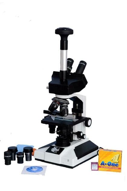 ESAW Trinocular Microscope With Semi Plan Objectives And CMOS Camera Mp White TRINO MP