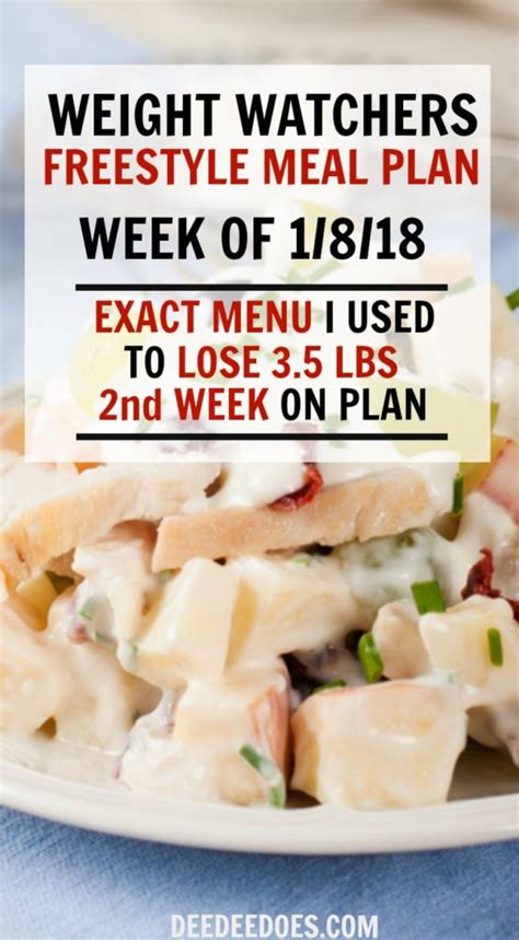 The goal is to lose weight and keep it off with support. Weight Watchers Freestyle Diet Plan Menu - Week 1/8/18