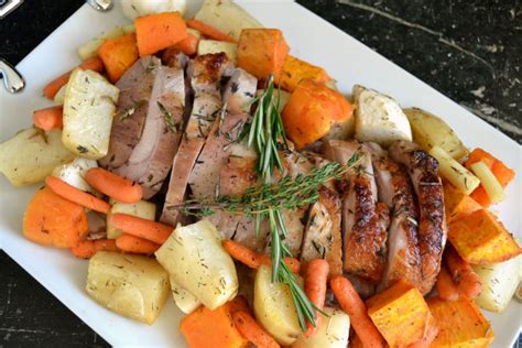 Pork tenderloin can be found prepackaged in the meat department at the grocery store. Pork Loin Roast With Roasted Root Vegetables Recipe - Food.com