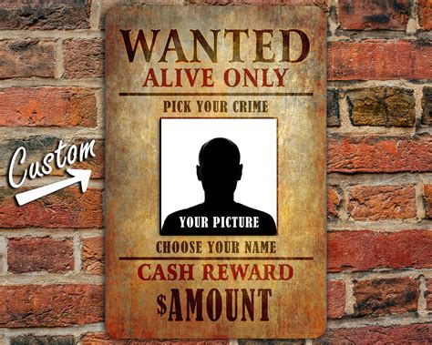 Personalized Wanted Funny Metal Sign Etsy