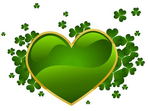 St Patricks Day Heart With Shamrock Png Clipart St Patricks Day