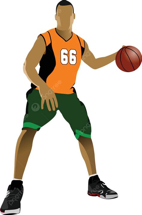 Gambar Pemain Bola Basket Mewarnai Ilustrasi Vektor Untuk Clip Art