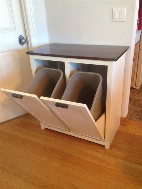 Built In Kitchen Recycling Bins Small Room Design Ideas