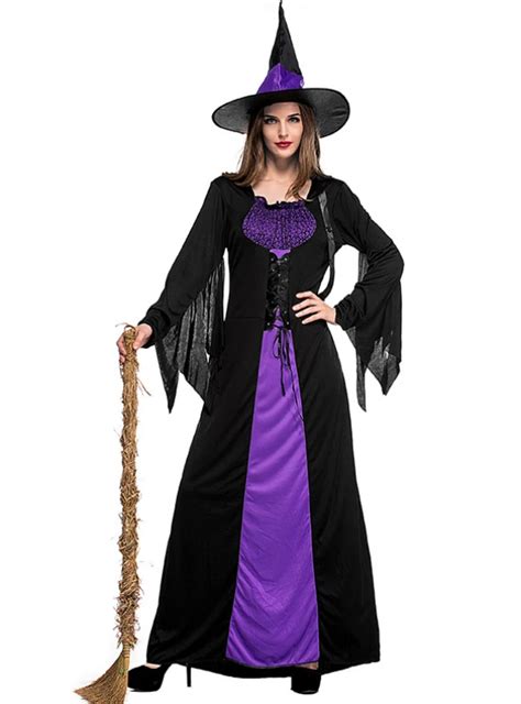 Halloween Party Carnival Purple Witch Cosplay Costumes For Women