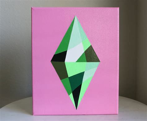 Sims 4 Plumbob Painting On Canvas 8 X 10 Etsy