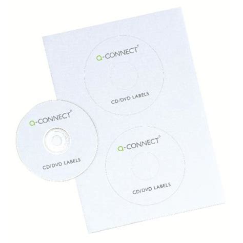 The label template is designed to become simple to use. Q-Connect CD/DVD Label 2 per A4 Sheet Pack of 100 KF05599 ...