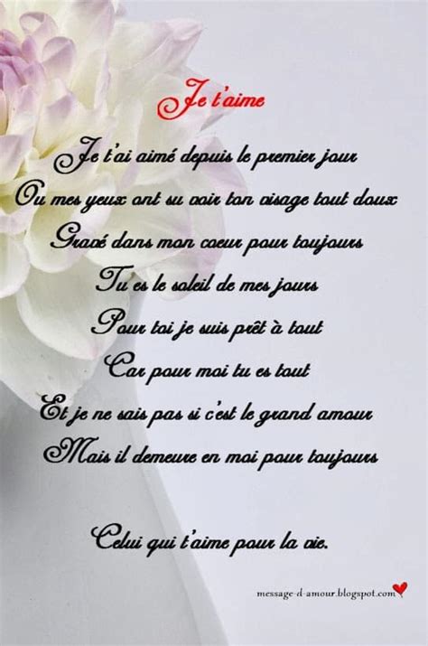 Poèmes Damour Romantique Message Damour