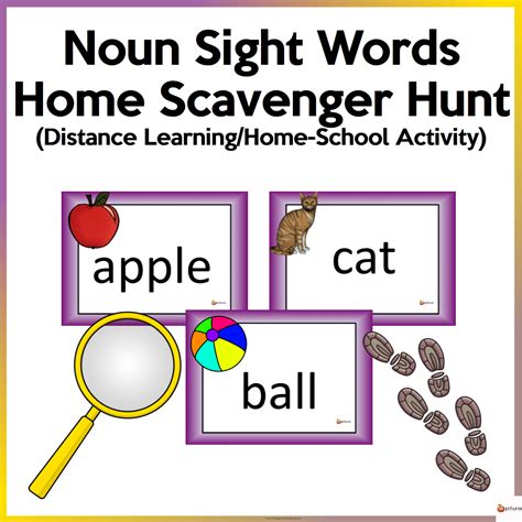 Distance Learning Noun Dolch Sight Words Home Scavenger Hunt Made By
