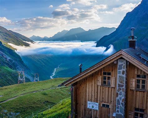 House In The Mountain Top Beautiful Landscape