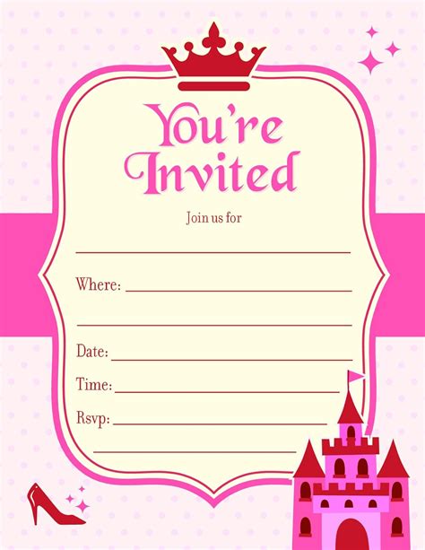 Party Invitation Blank Template Birthday Invitation Template Word In