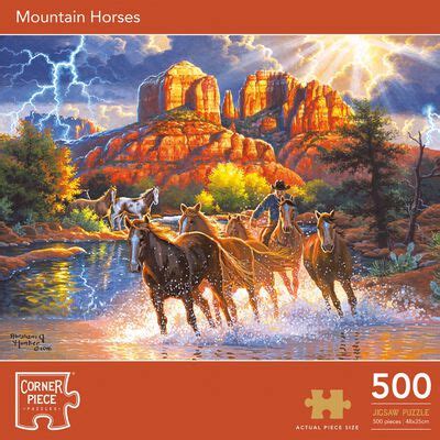 I solved a 500 piece puzzle and took a picture of each piece song: Mountain Horses 500 Piece Jigsaw Puzzle | The Works