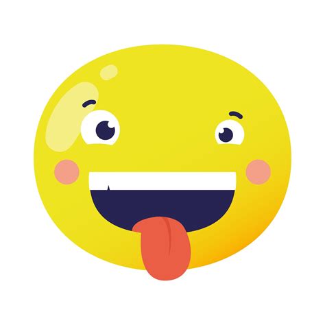 Crazy Emoji Face With Tongue Out Flat Style Icon 2724736 Vector Art At