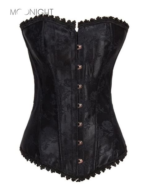 Moonight Sexy Corset Top Steel Bone Overbust Corpete Corselet Floral