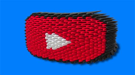 How To Make A 3d Origami Play Button Youtube