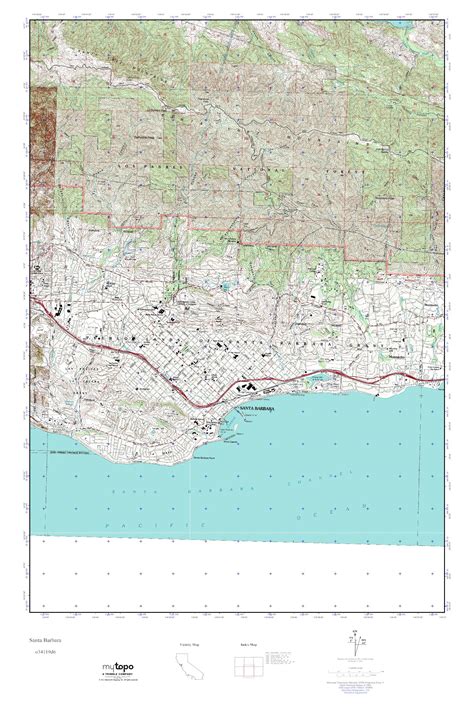 Mytopo Santa Barbara California Usgs Quad Topo Map