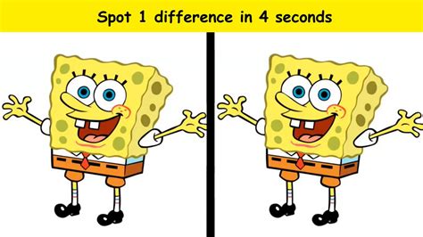 Can You Spot 1 Difference Between The Spongebob Squarepants Picture In