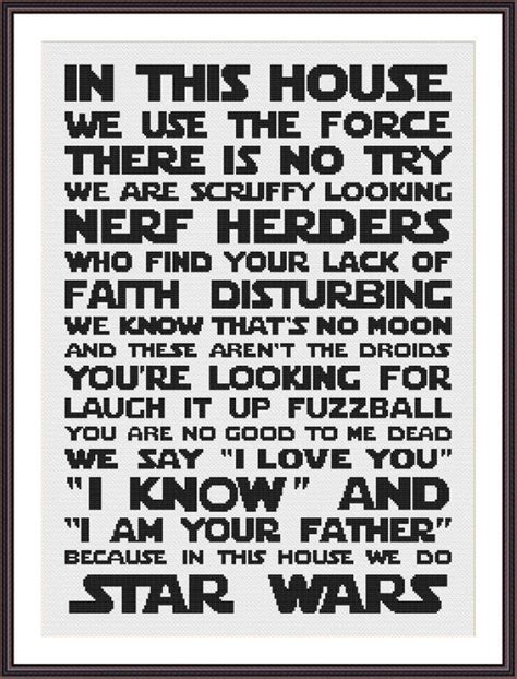 Star Wars Funny Cross Stitch Pdf Pattern In This House We Do Star
