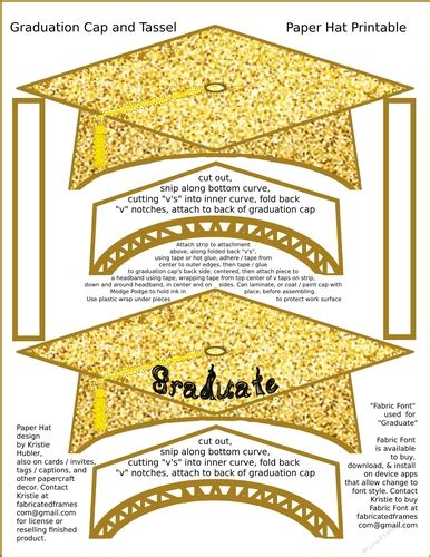 2 Graduation Cap Gold Faux Glitter Paper Hats 1 Black Fabric Font