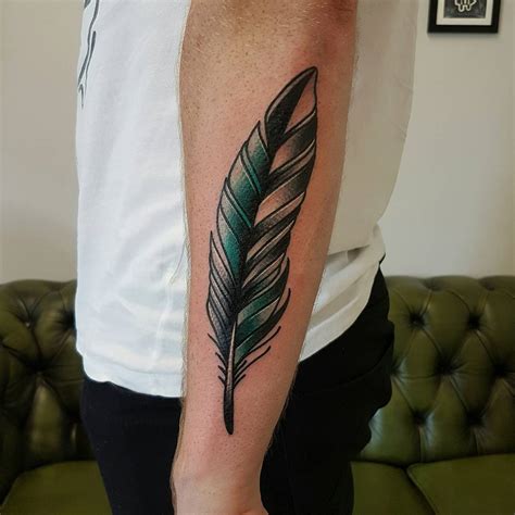 Forearm Feather By Rabtattoo