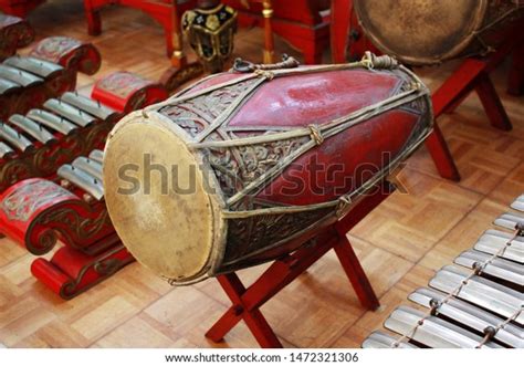Kendang Gamelan Javanese Traditional Musical Instrument Stock Photo