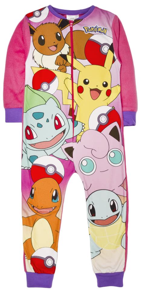 Girls Pokemon Fleece Onesie Novelty Pikachu Dress Up Pyjamas Pjs