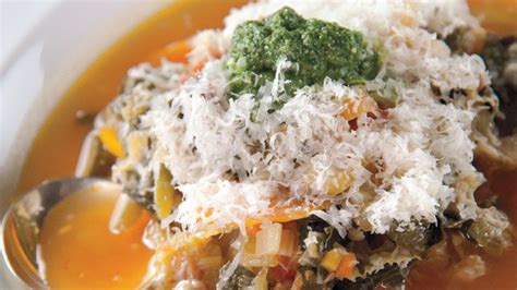 Minestrone With Basil Pesto Soup Recipes Pesto Soup
