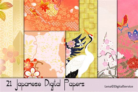 21 japanese digital decoupage scrapbook paper instant download etsy