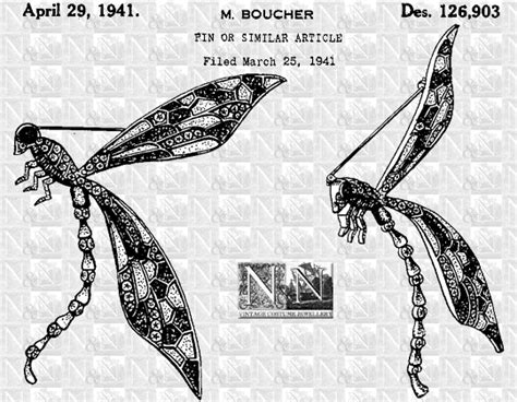 Mb Boucher Metallic Enamel Dragonfly Pin