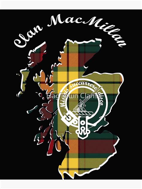 Clan Macmillan Scotland Map Crest Poster For Sale By Bagtown Clans