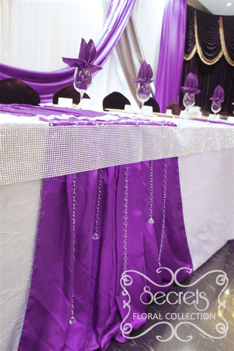 A Crystallized Royal Purple And Silver Wedding Reception