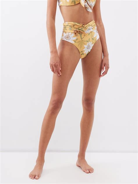 Yellow Vaiven High Rise Floral Print Bikini Briefs Agua By Agua