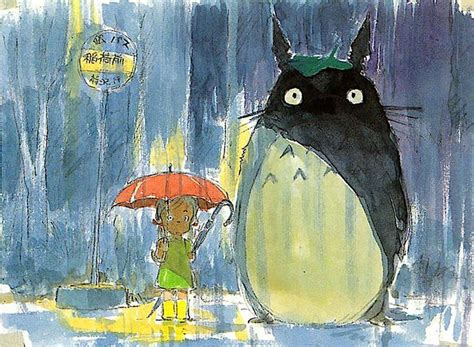 Film My Neighbor Totoro Scene The Bus Stop Hayao Miyazaki Art