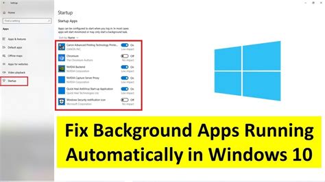 How To Fix Background Apps Start Running Automatically In Windows 10