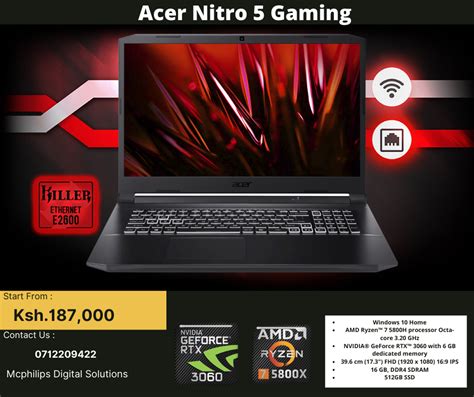 Acer Nitro 5 An517 41 R0rz Gaming Laptop Amd Ryzen 7 5800h 8 Core