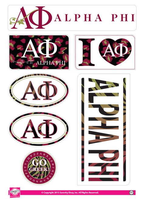 Alpha Phi Animal Print Stickers Sororityshop