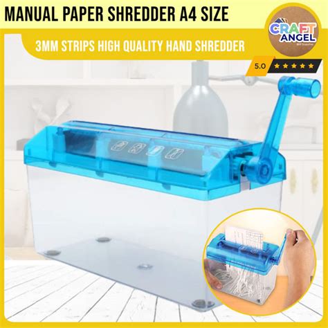 Manual Paper Shredder 3mm Strips High Quality Hand Shredder For A4 A6