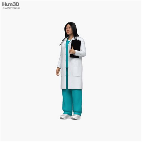 Asian Female Doctor 3d Model Download Characters On