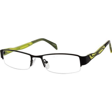 a stainless steel half rim frame with acetate temple arms for men hypoallergenic and