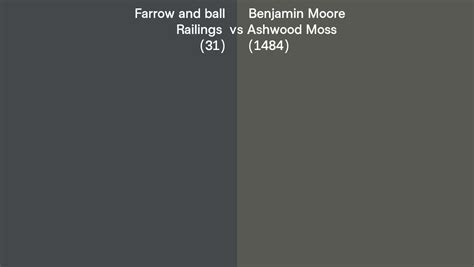 Farrow And Ball Railings 31 Vs Benjamin Moore Ashwood Moss 1484