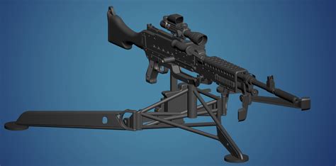Artstation M240 Machine Gun With M192 Lightweight Ground Mount Tripod