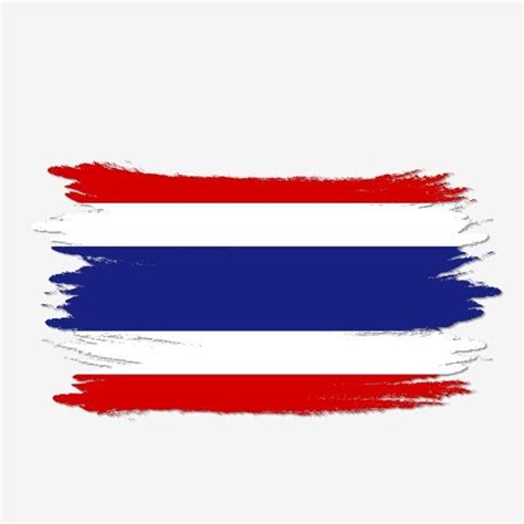 Thailand Flag Transparent Watercolor Painted Brush Thailand Thailand