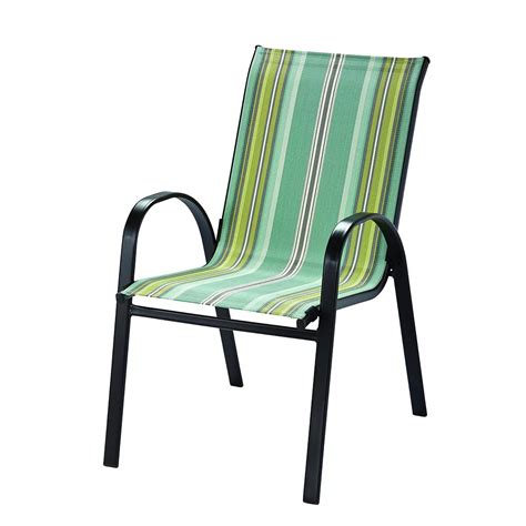 Hampton Bay Patio Sling Stack Chair In Revised Stripe The Home Depot