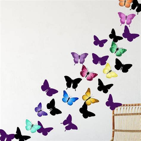Artsy Butterfly Decor Wall Decals 30 Stickers Kids Room Mural Wall