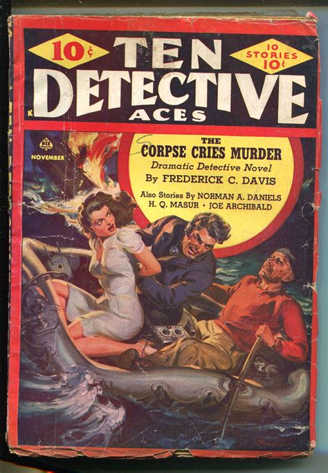 Ten Detective Aces 111942 Ace Norman Saunders Bound Babe Hardboiled Pulp Vg 1942 Magazine