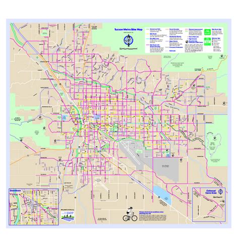 Tucson Metro Bike Map Tucson Arizona Mappery