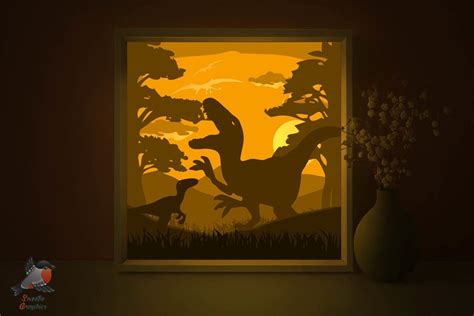 Dinosaur Shadow Box SVG Free - Free SVG Cut Files