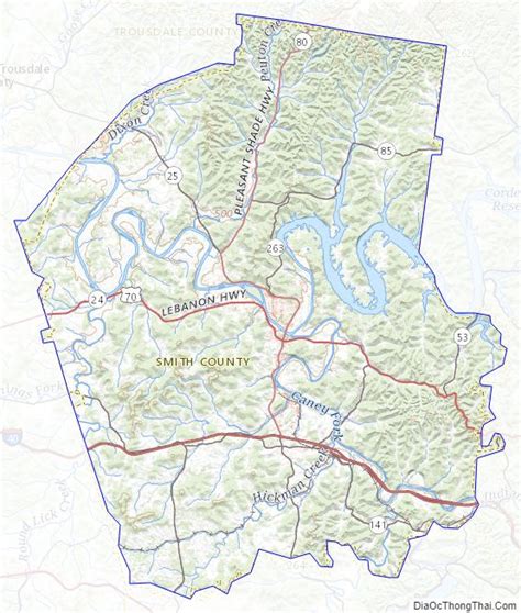 Map Of Smith County Tennessee