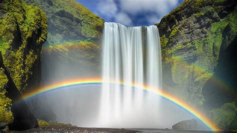 2865631 1920x1080 Nature Waterfall Rainbows Moss Long Exposure