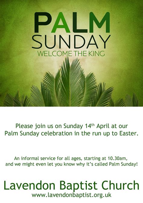 Palm Sunday 14th April Lavendon Baptist Church
